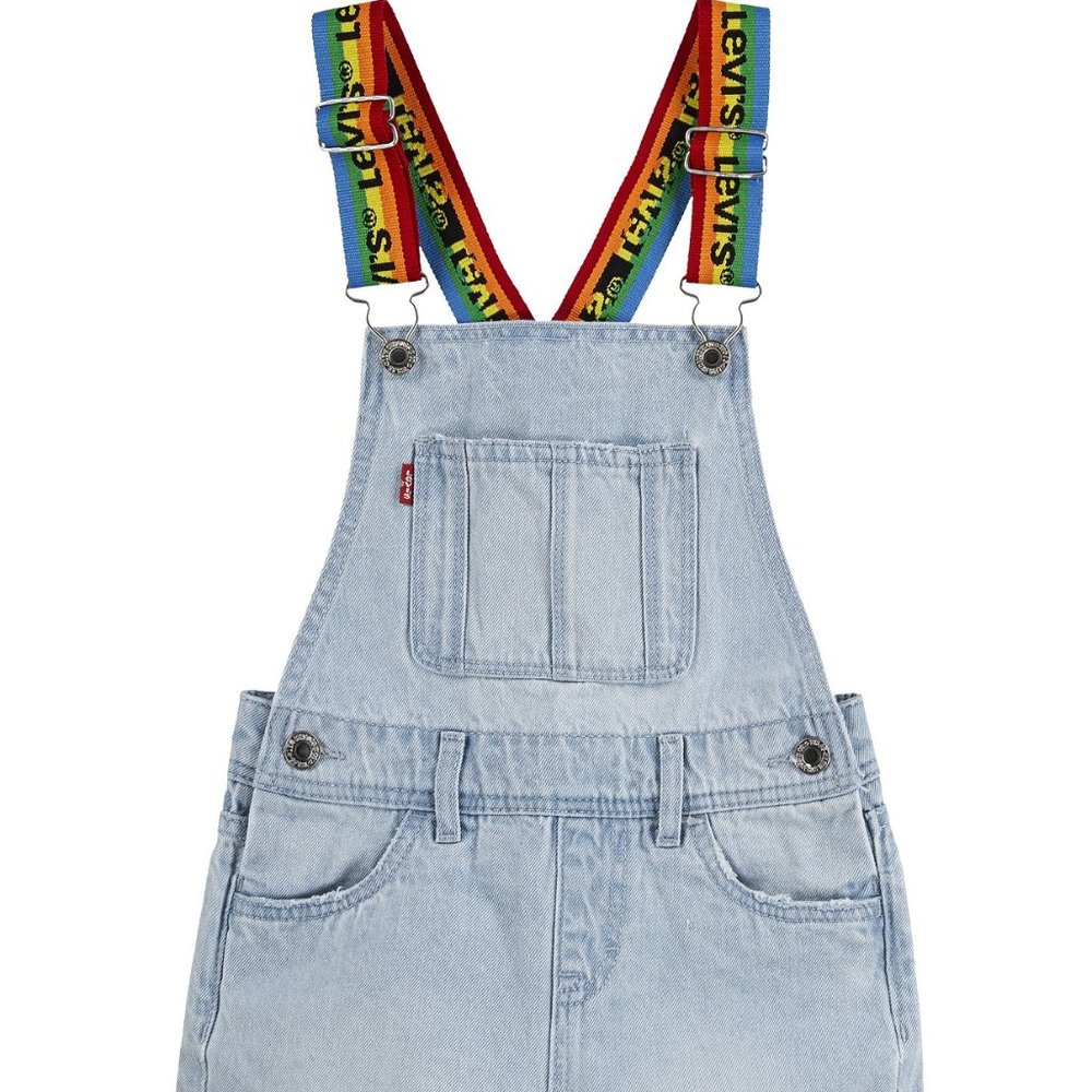 Levi Shorts Girls 4 or 6 Rainbow Logo Cotton Denim